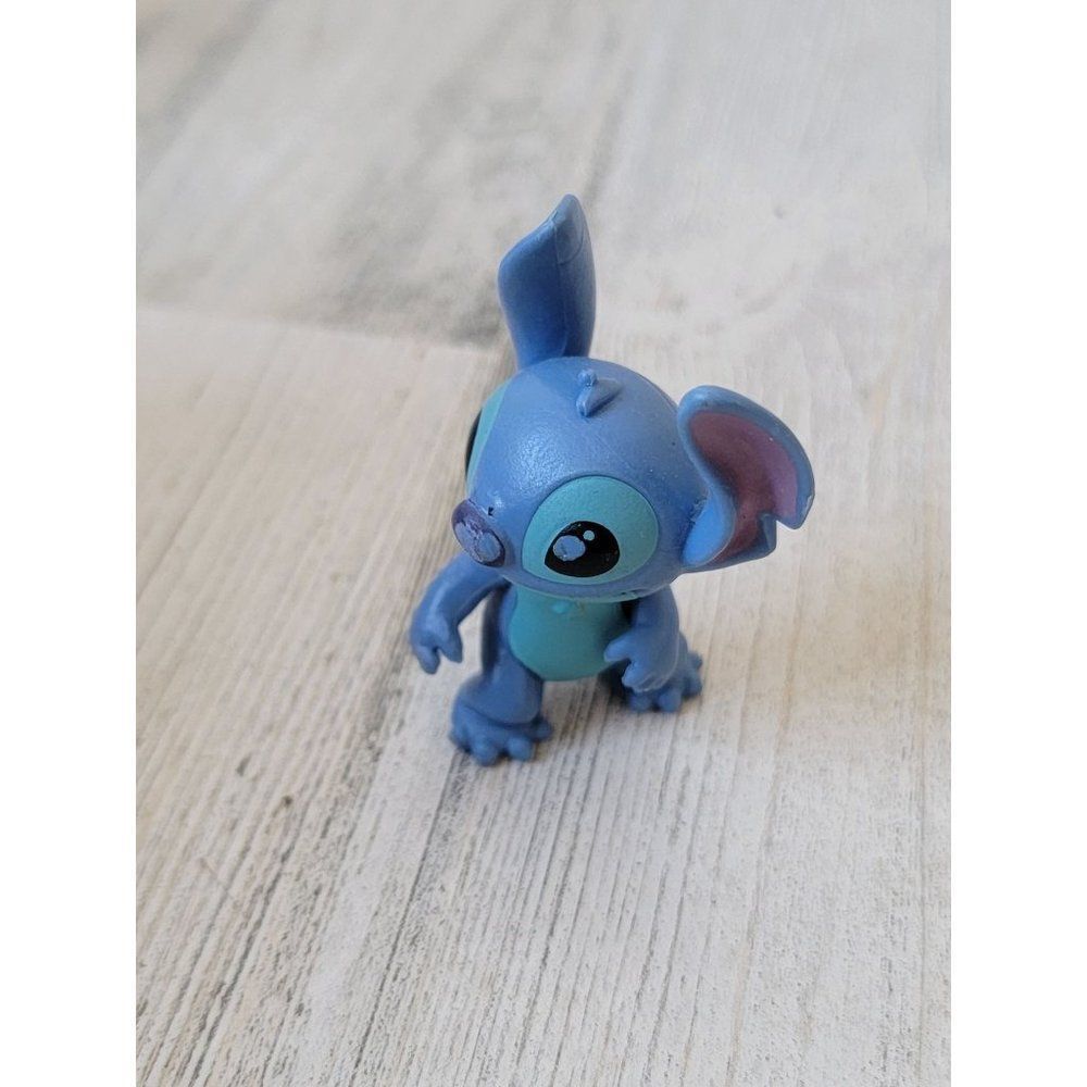 Miniature blue Stitch Lilo Disney‎ Pixar toy figure happy